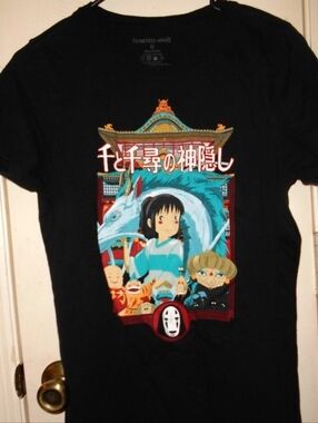 Sz M Womens Spirited Away Sudio Ghibli Chihiro Haku Film Movie Shirt Animated